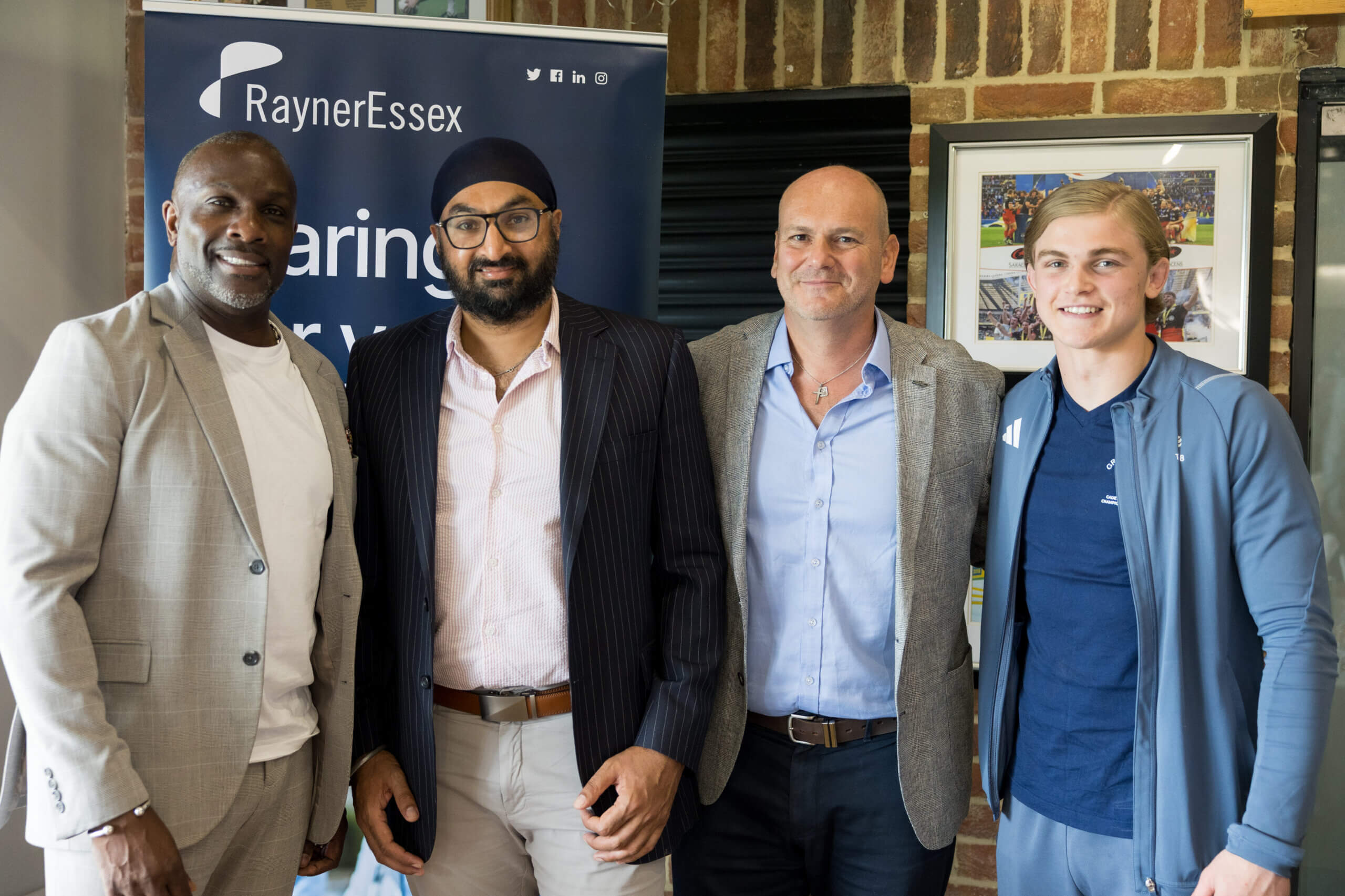 Derek Redmond, Monty Panesar and our young athlete came together at Rayner Essex to share the real value of SportsAid enabling sporting greats to reach their Olympic dreams.