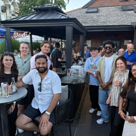 Rayner Essex Summer Party 2026. The accounting solutions team enjoying the evening together.
