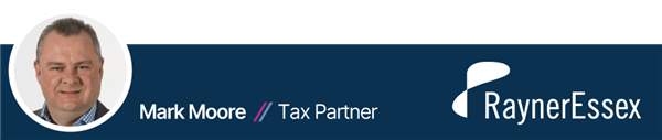 Footer of Mark Moore image and Rayner Essex logo
